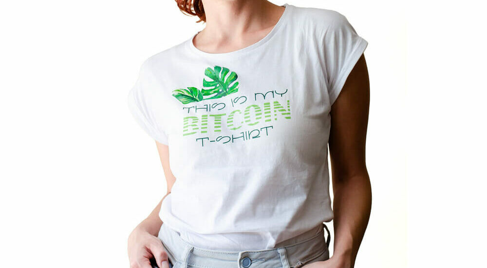 дамска биткойн тениска tropical в бяло